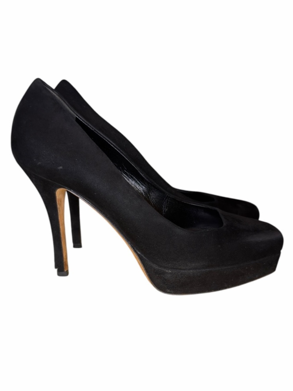 Vintage Gucci Black Suede Platform Pumps Stiletto Heels Y2K Designer Size 35.5 - Picture 4 of 11